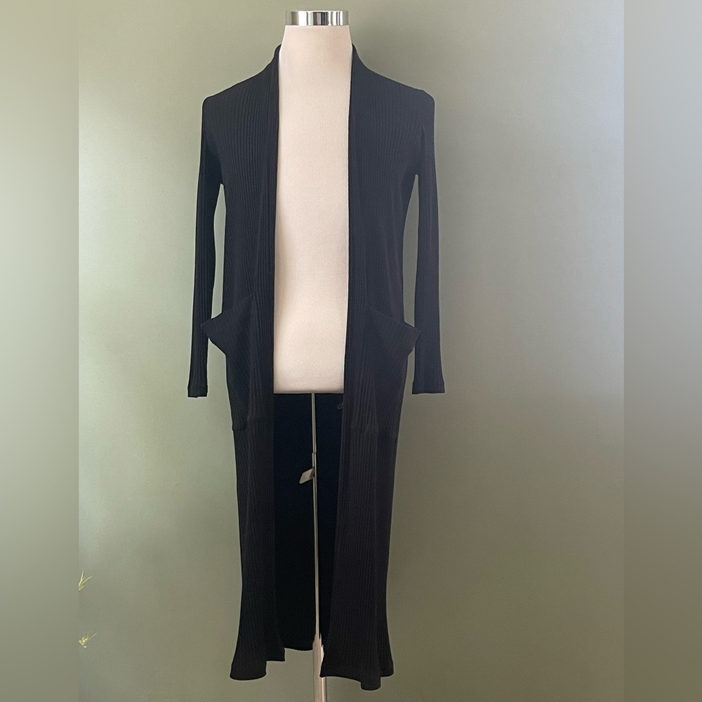 maje ribbed open front duster
